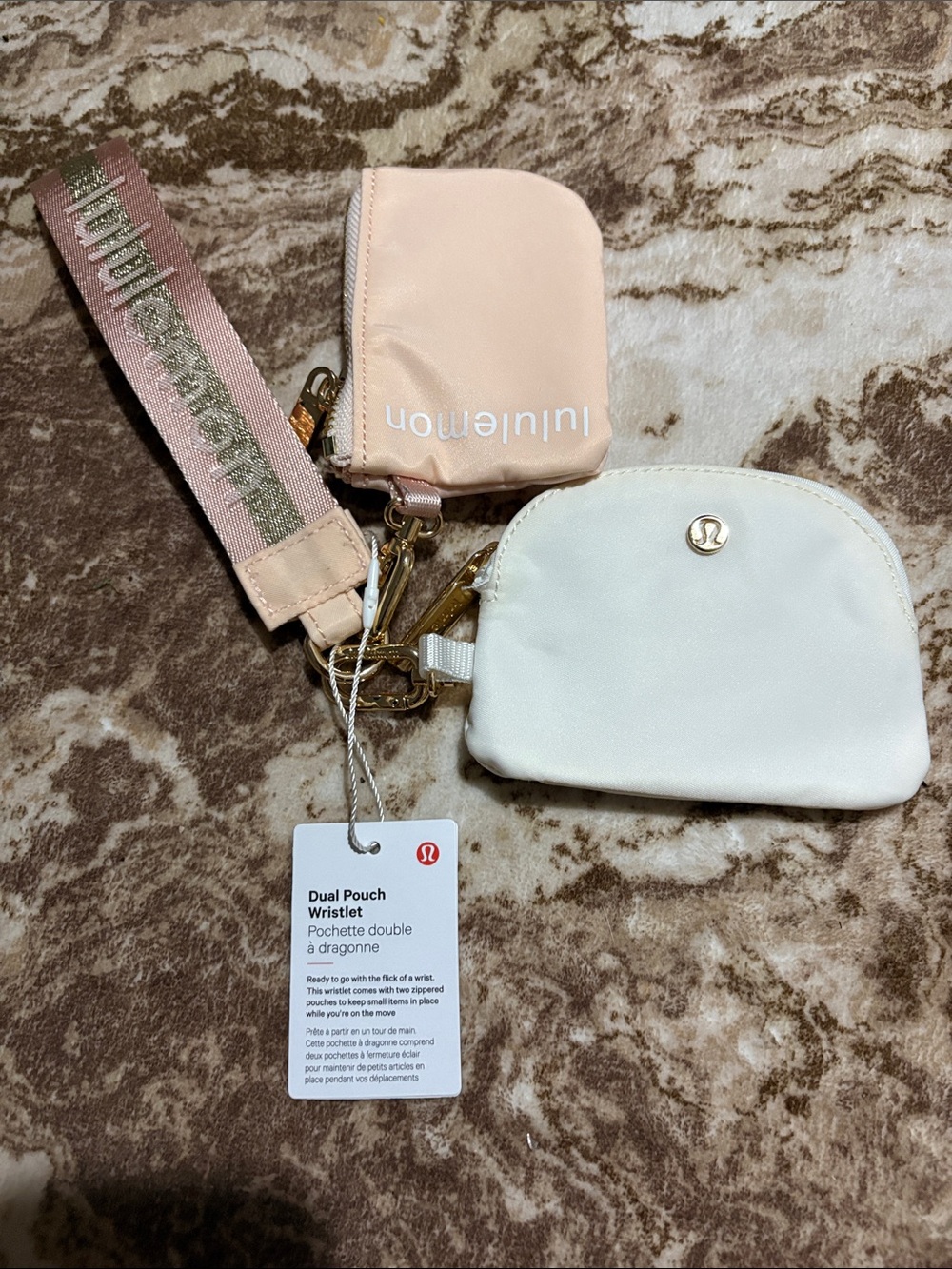 lululemon Pink Wristlet Key & Card Pouch Duo